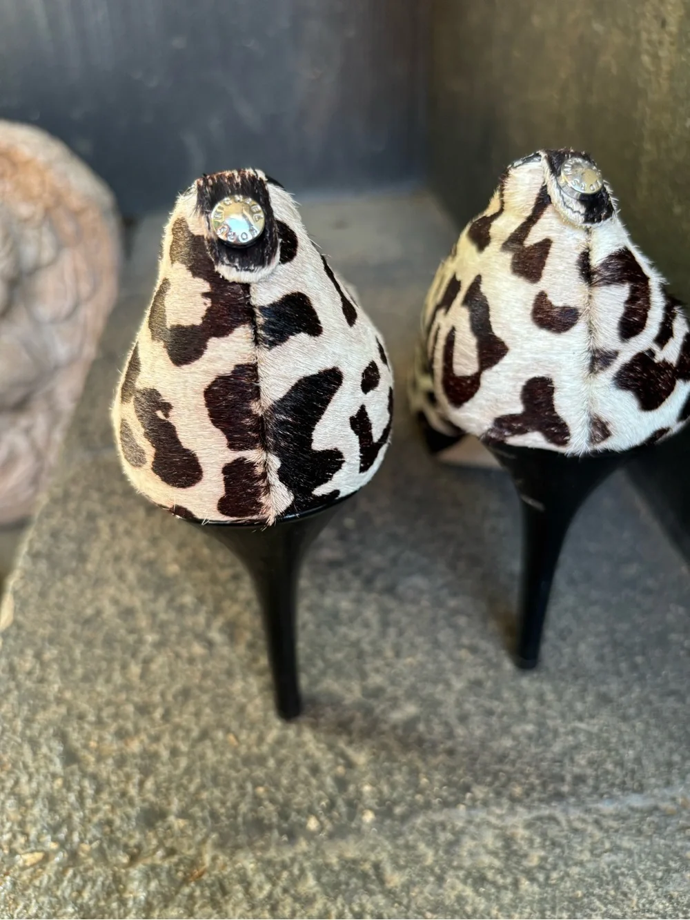 Michael Kors Leopard Print Platform Pumps - Black & Cream